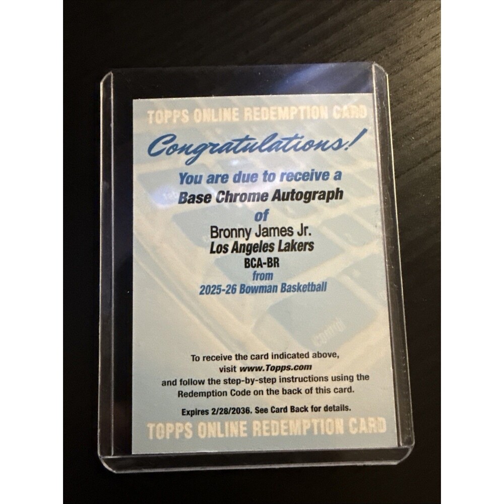 2025-26 Bowman Chrome Auto BRONNY JAMES JR. REDEMPTION!#BCA-BR #Lakers